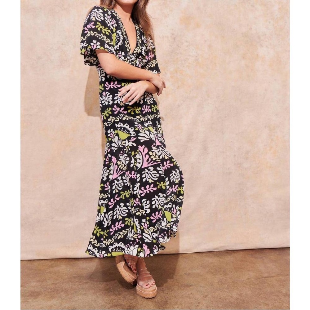 NWT SAYLOR pia dress in black floral size M - Picture 3 of 12